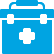 Blue icon of a doctor's bag or medicine box.